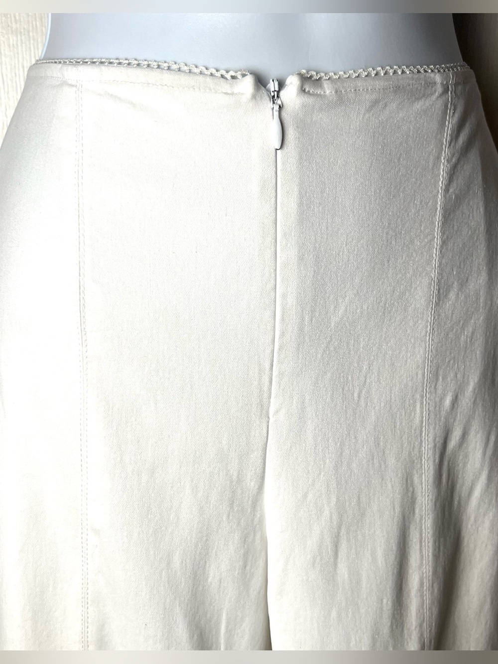JOSEPH RIBKOFF Straight Leg Stretch Pants White Lined Sz 4 - Picture 3 of 6